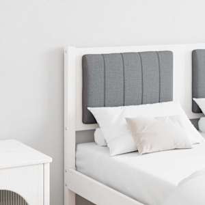 Tapecirano vzglavje z vzglavjem Bela 120 cm Masivno borovo les