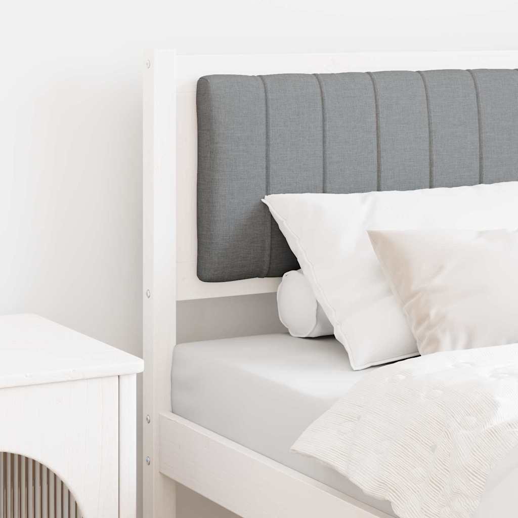 vidaXL Tăblie tapițată cu headboard Alb 75 cm Lemn de pin masiv