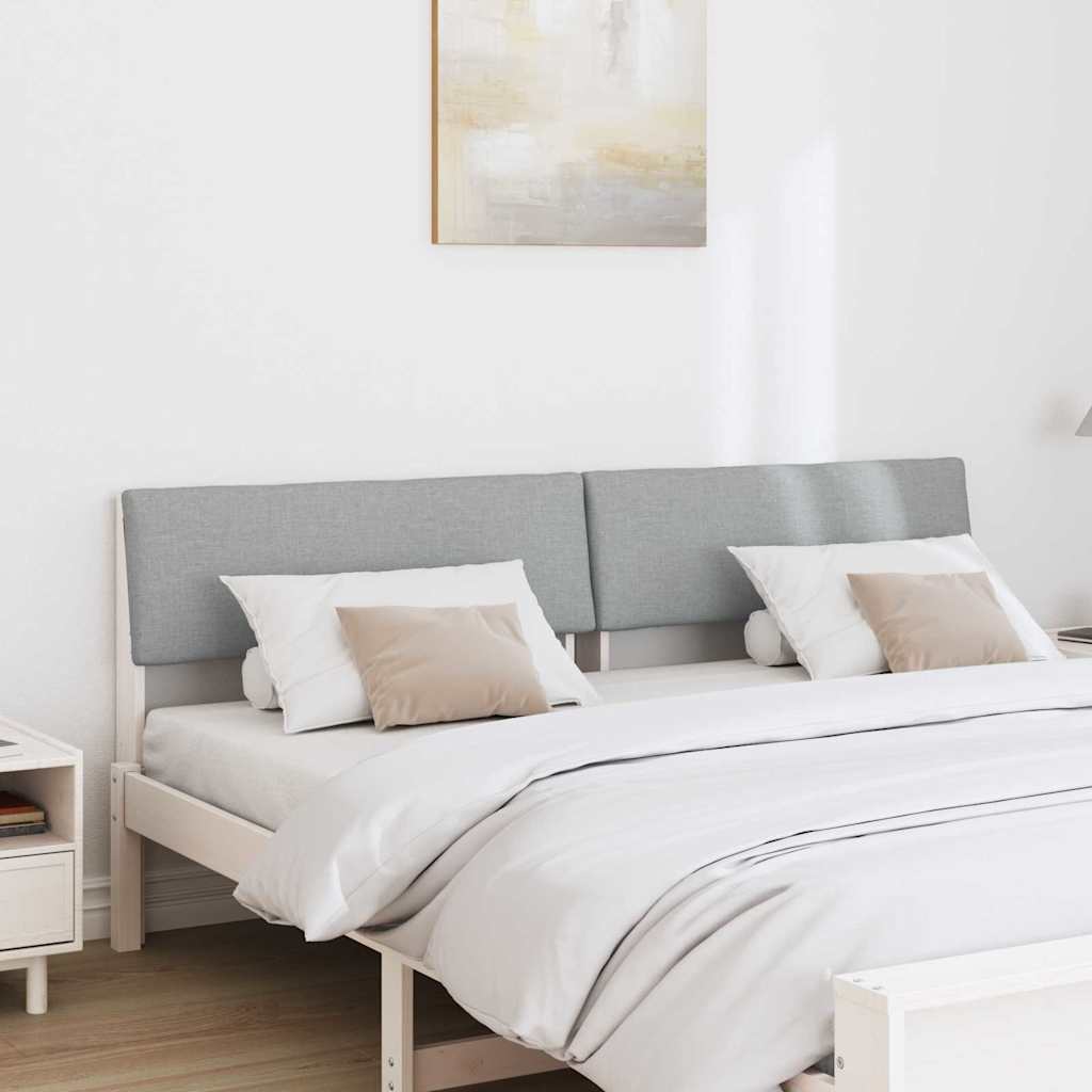 Thumbnail - vidaXL Gepolstertes Kopfteil Hellgrau 200 cm Massives Kiefernholz