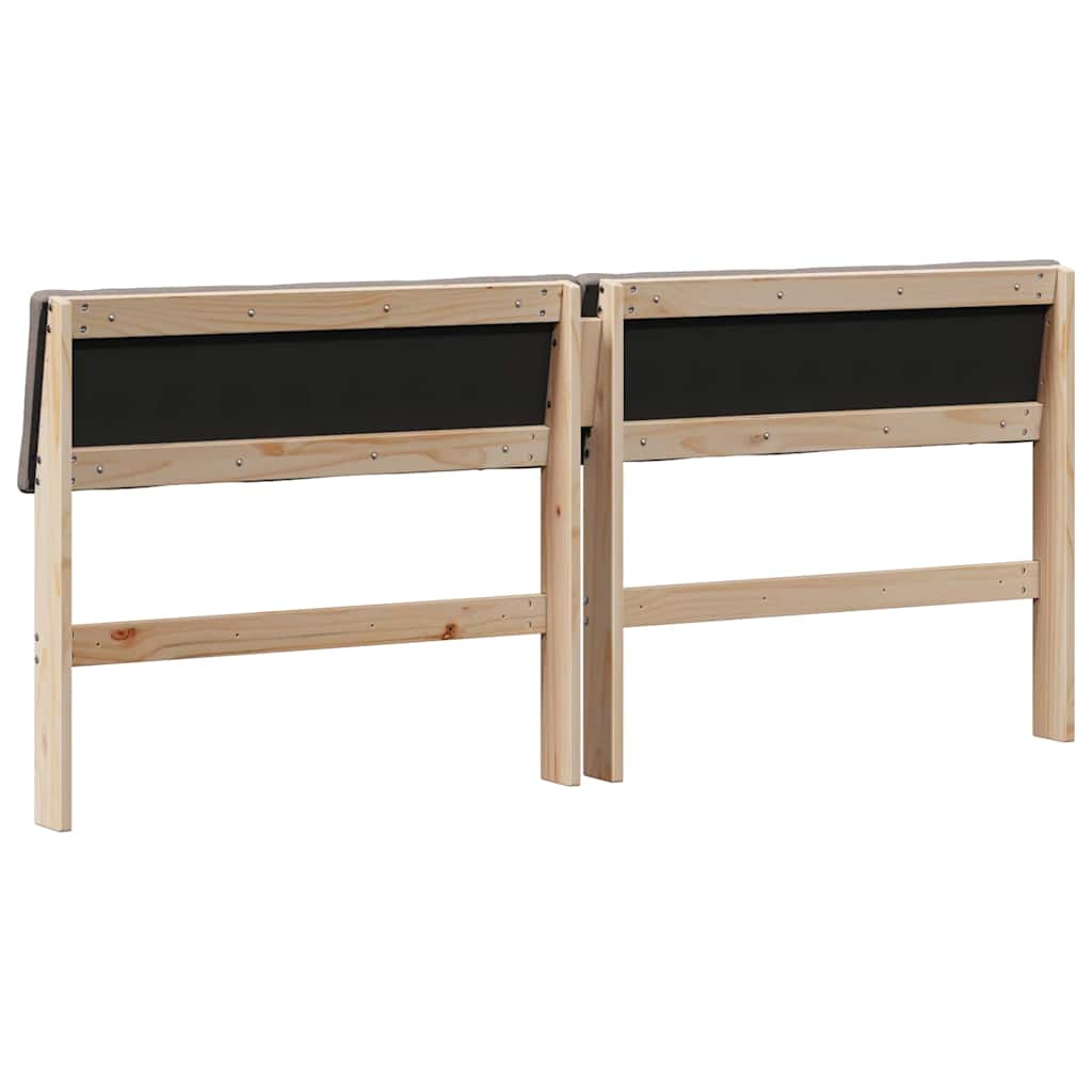 Polsterdatud voodiots Pruunikashall 180 cm Tahke mänd - Image 6