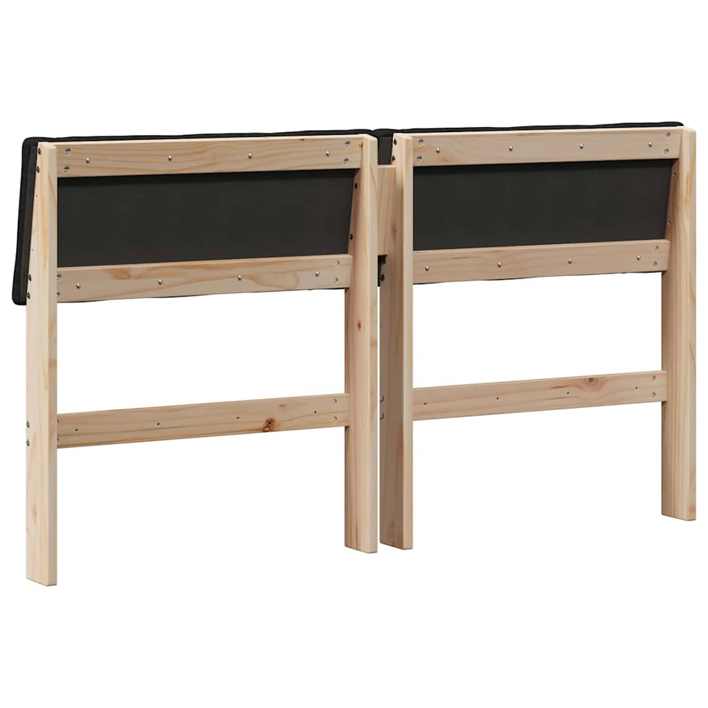 Polsterdatud voodiots Must 160 cm Tahke mänd - Image 6