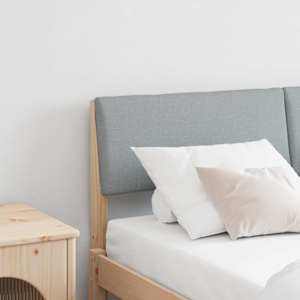 Tapecirano vzglavje Svetlo siva 140 cm Masivno borovo les