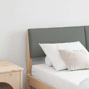 Tapecirano vzglavje Temno siva 140 cm Masivno borovo les