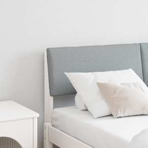 Tapecirano vzglavje Svetlo siva 140 cm Masivno borovo les