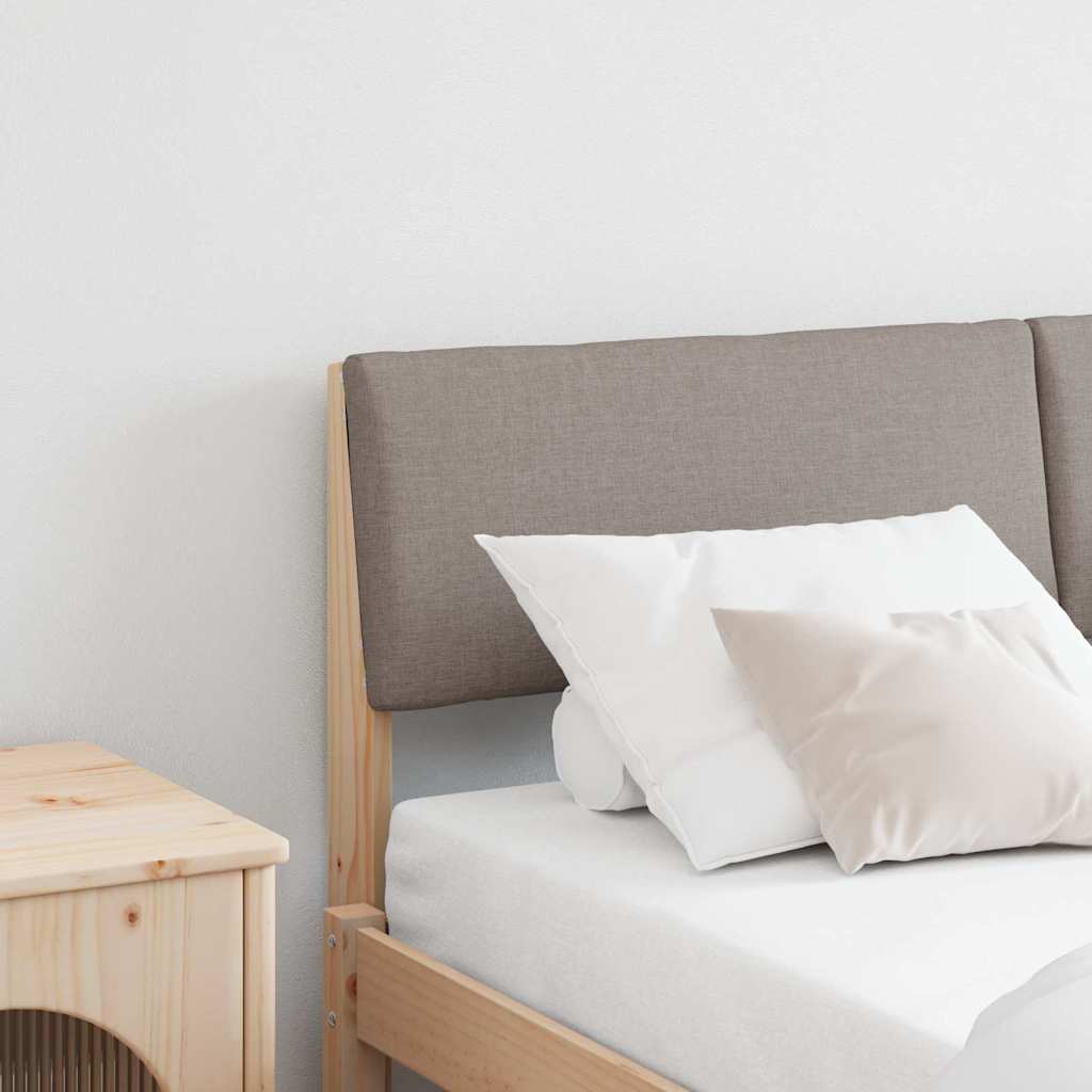 Paturi si accesorii - Tăblie tapițată Gri taupe 135 cm Lemn de pin masiv