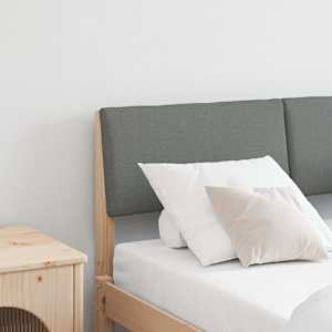 Tapecirano vzglavje Temno siva 120 cm Masivno borovo les