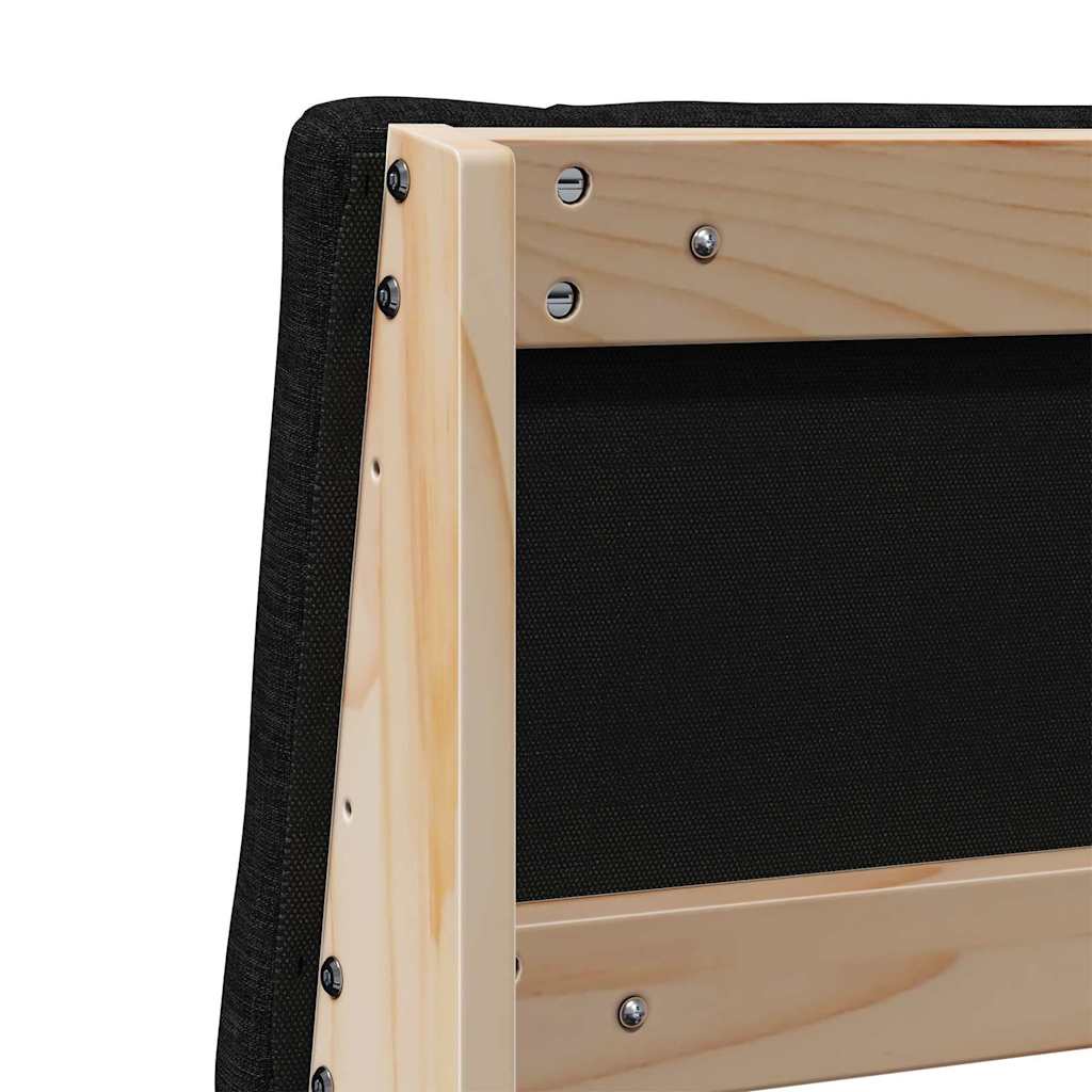 Polsterdatud voodiots Must 120 cm Tahke mänd - Image 8