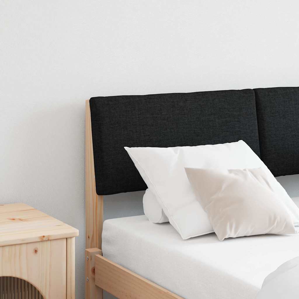 vidaXL Tăblie tapițată Negru 120 cm Lemn de pin masiv