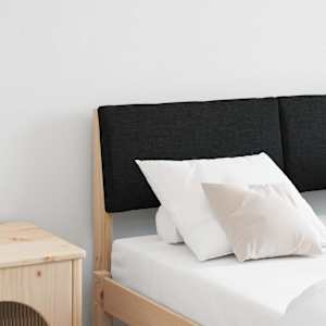 Tapecirano vzglavje Črna 120 cm Masivno borovo les