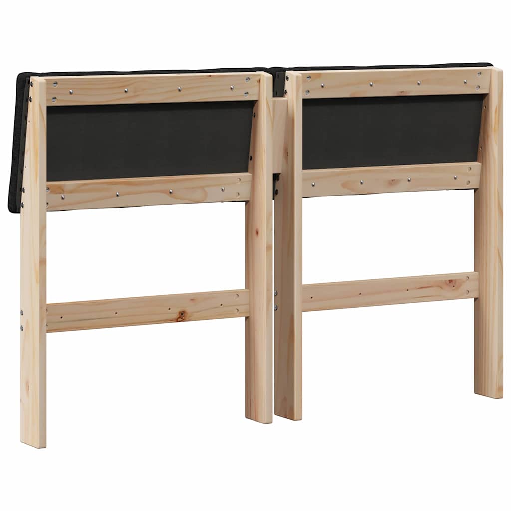 Polsterdatud voodiots Must 120 cm Tahke mänd - Image 6