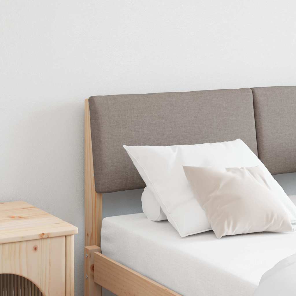 vidaXL Tăblie tapițată Gri taupe 120 cm Lemn de pin masiv