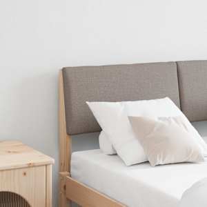 Tapecirano vzglavje Taupe 120 cm Masivno borovo les