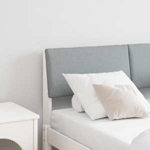 Tapecirano vzglavje Svetlo siva 120 cm Masivno borovo les