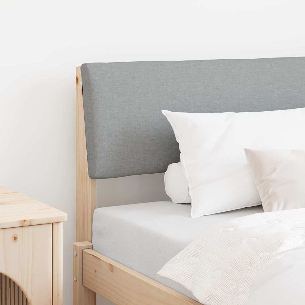 vidaXL Tăblie tapițată Gri deschis 90 cm Lemn de pin masiv