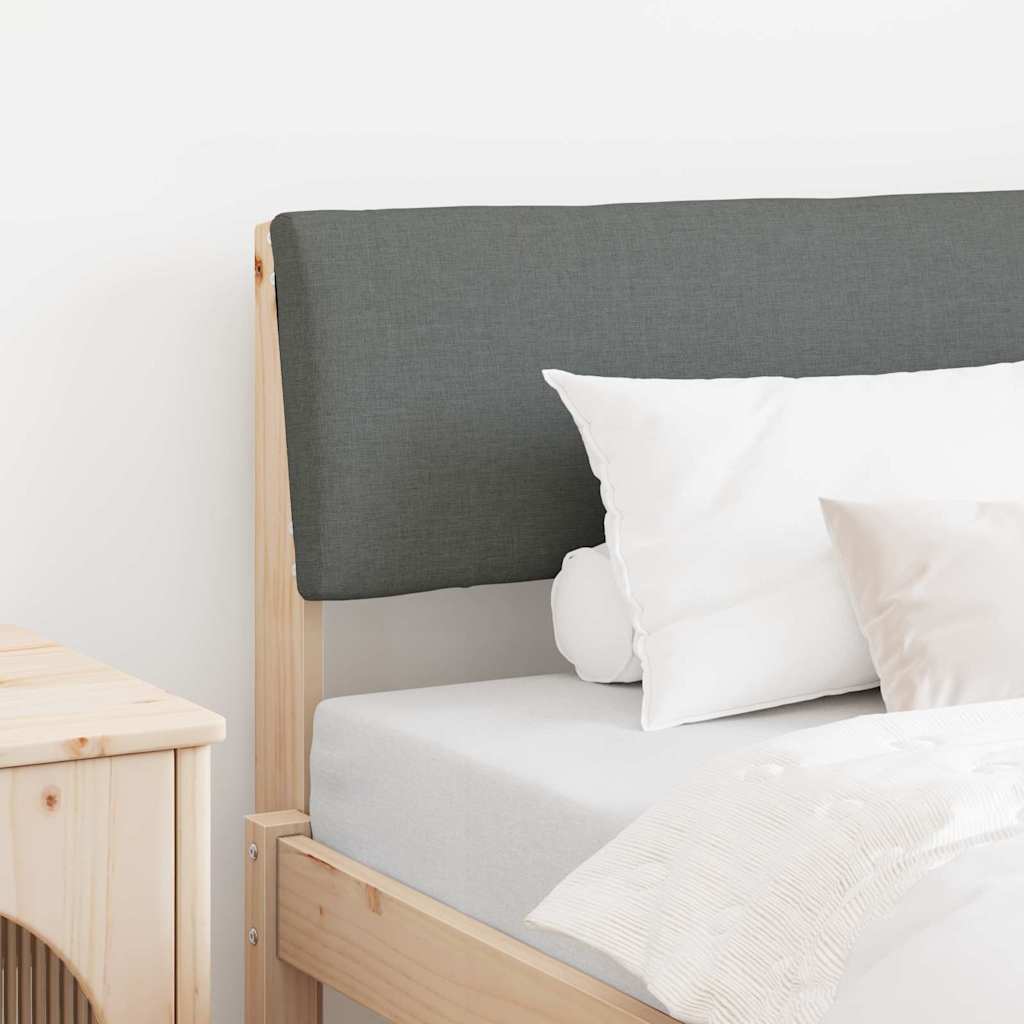 vidaXL Tăblie tapițată Gri închis 90 cm Lemn de pin masiv