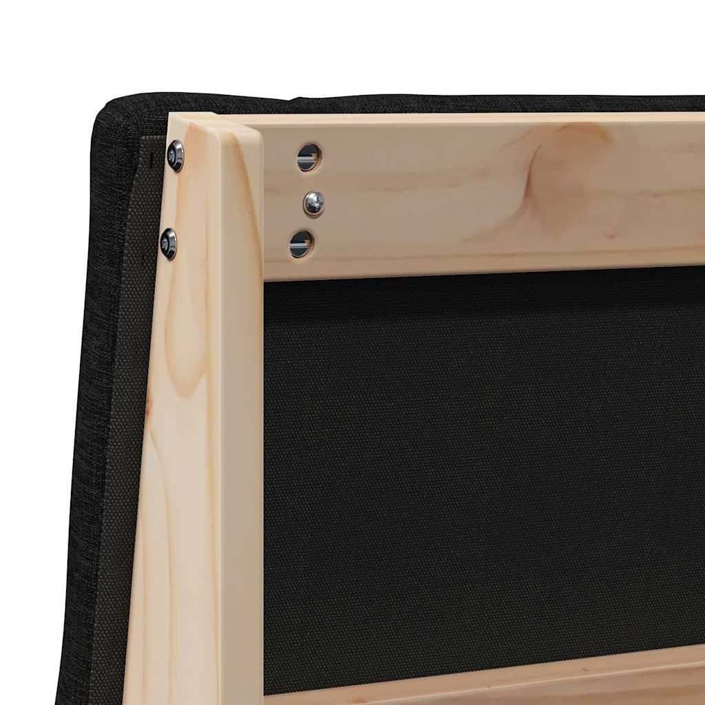 Polsterdatud voodiots Must 90 cm Tahke mänd - Image 8