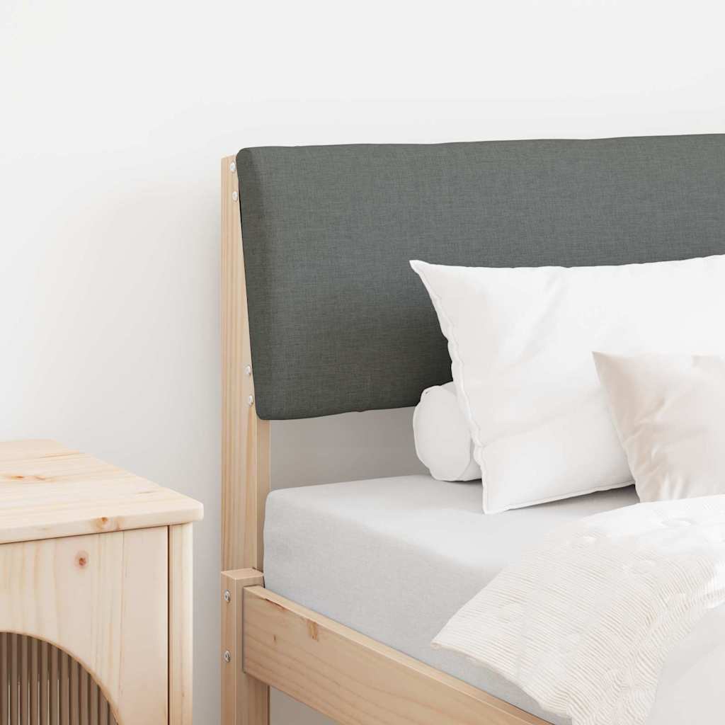 vidaXL Tăblie tapițată Gri închis 80 cm Lemn de pin masiv