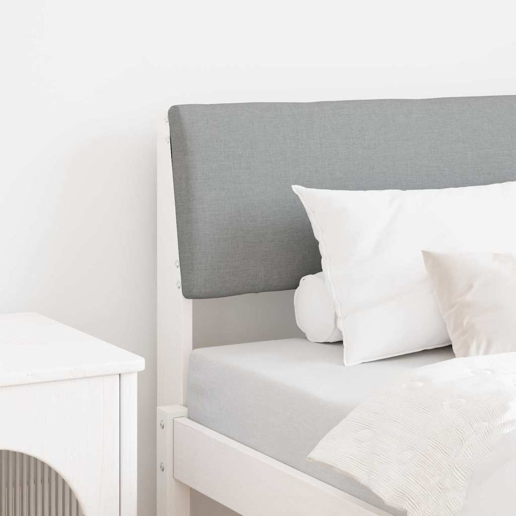 Tăblii de pat - Tăblie tapițată Gri deschis 80 cm Lemn de pin masiv