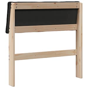 Čalouněné čelo postele Černá 75 cm Masivní borové dřevo - obrázek 6