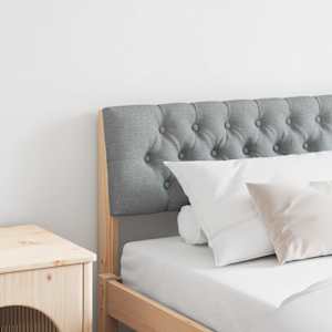 Tapecirano vzglavje Svetlo siva 200 cm Masivno borovo les