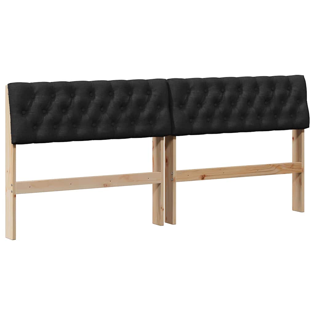 vidaXL Gestoffeerd hoofdbord Zwart 180 cm Massief grenenhout, foto 3