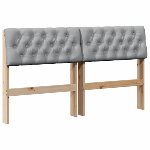 vidaXL Polsterdatud voodiots Helehall 135 cm Tahke m&auml;nd