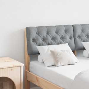 Tapecirano vzglavje Svetlo siva 120 cm Masivno borovo les