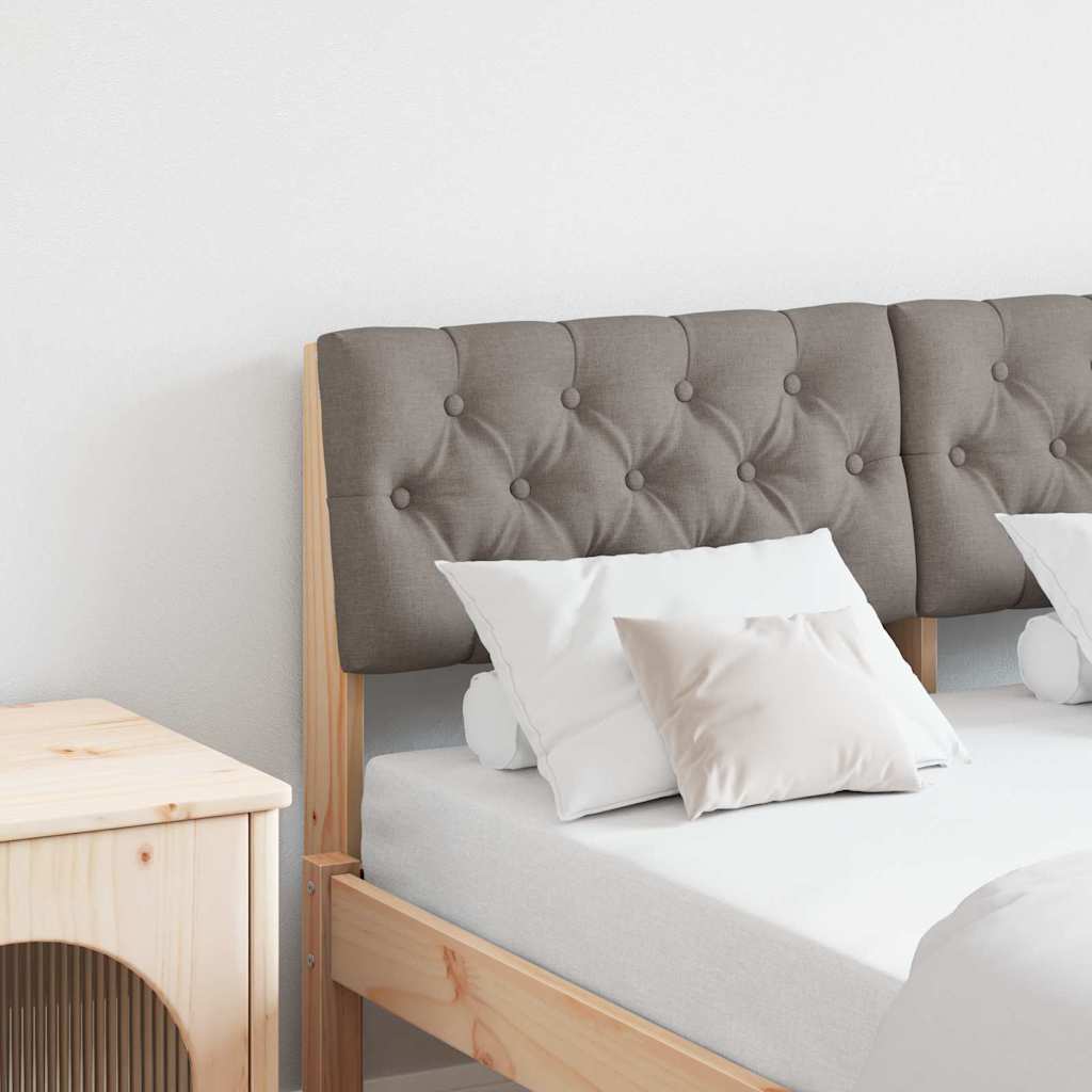 vidaXL Gepolstertes Kopfteil Taupe 120 cm Massives Kiefernholz