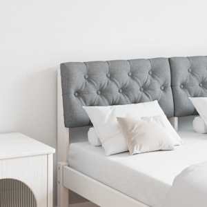 Tapecirano vzglavje Svetlo siva 120 cm Masivno borovo les