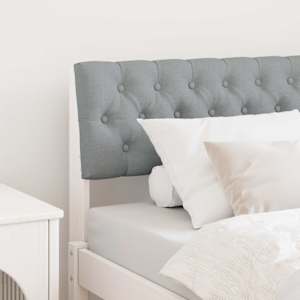 Tapecirano vzglavje Svetlo siva 90 cm Masivno borovo les