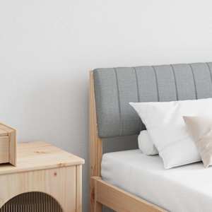 Tapecirano vzglavje Svetlo siva 180 cm Masivno borovo les