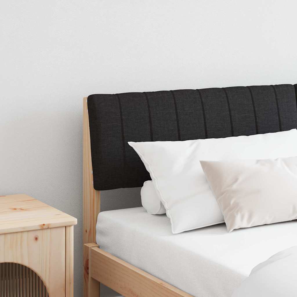 Paturi si accesorii - Tăblie tapițată Negru 150 cm Lemn de pin masiv