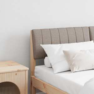 Tapecirano vzglavje Taupe 140 cm Masivno borovo les