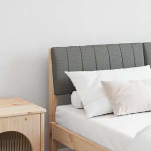 Tapecirano vzglavje Temno siva 135 cm Masivno borovo les