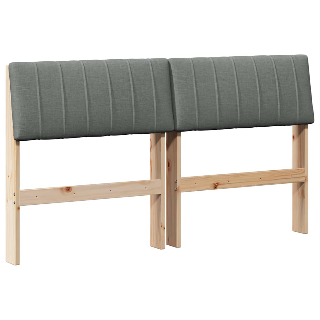 Polsterdatud voodiots Tumehall 135 cm Tahke mänd - Image 2