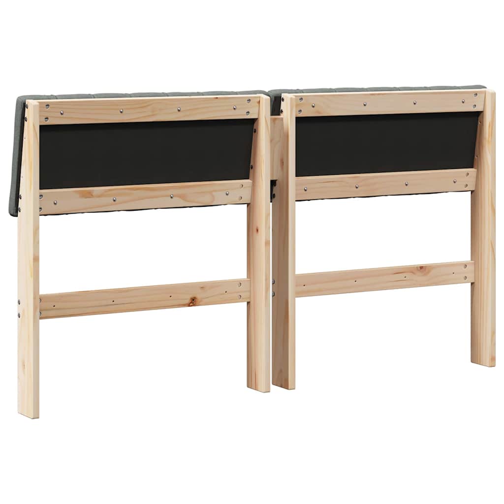 Polsterdatud voodiots Tumehall 135 cm Tahke mänd - Image 6