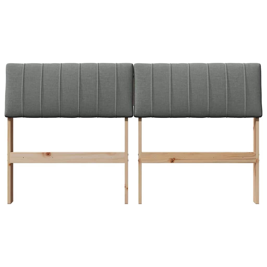 Polsterdatud voodiots Tumehall 135 cm Tahke mänd - Image 4