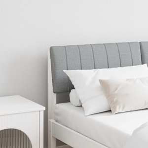 Tapecirano vzglavje Svetlo siva 135 cm Masivno borovo les