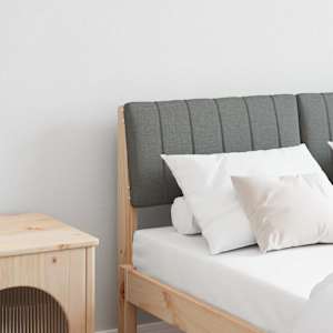 Tapecirano vzglavje Temno siva 120 cm Masivno borovo les