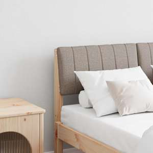 Tapecirano vzglavje Taupe 120 cm Masivno borovo les
