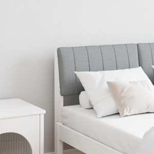 Tapecirano vzglavje Svetlo siva 120 cm Masivno borovo les