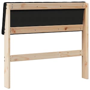 Čalouněné čelo postele Černá 90 cm Masivní borové dřevo - obrázek 6