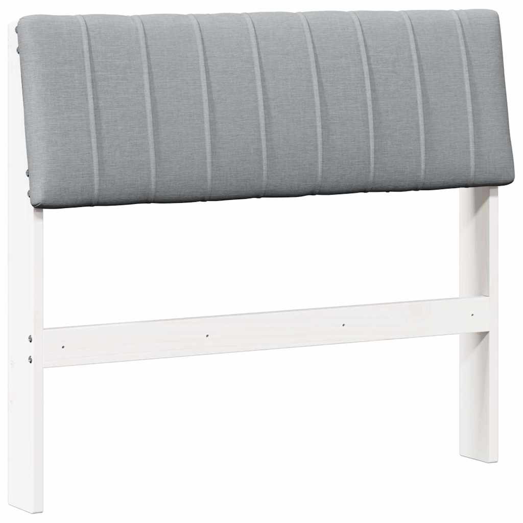 vidaXL Gestoffeerd hoofdbord Lichtgrijs 90 cm Massief grenenhout wit, foto 3