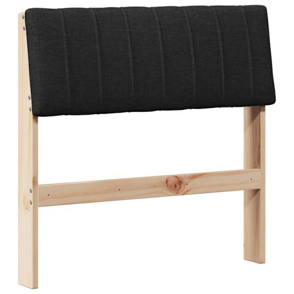 vidaXL Polsterdatud voodiots Must 75 cm Tahke m&auml;nd