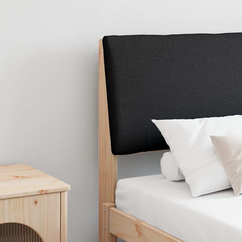 Paturi si accesorii - Tăblie tapițată Negru 200 cm Lemn de pin masiv