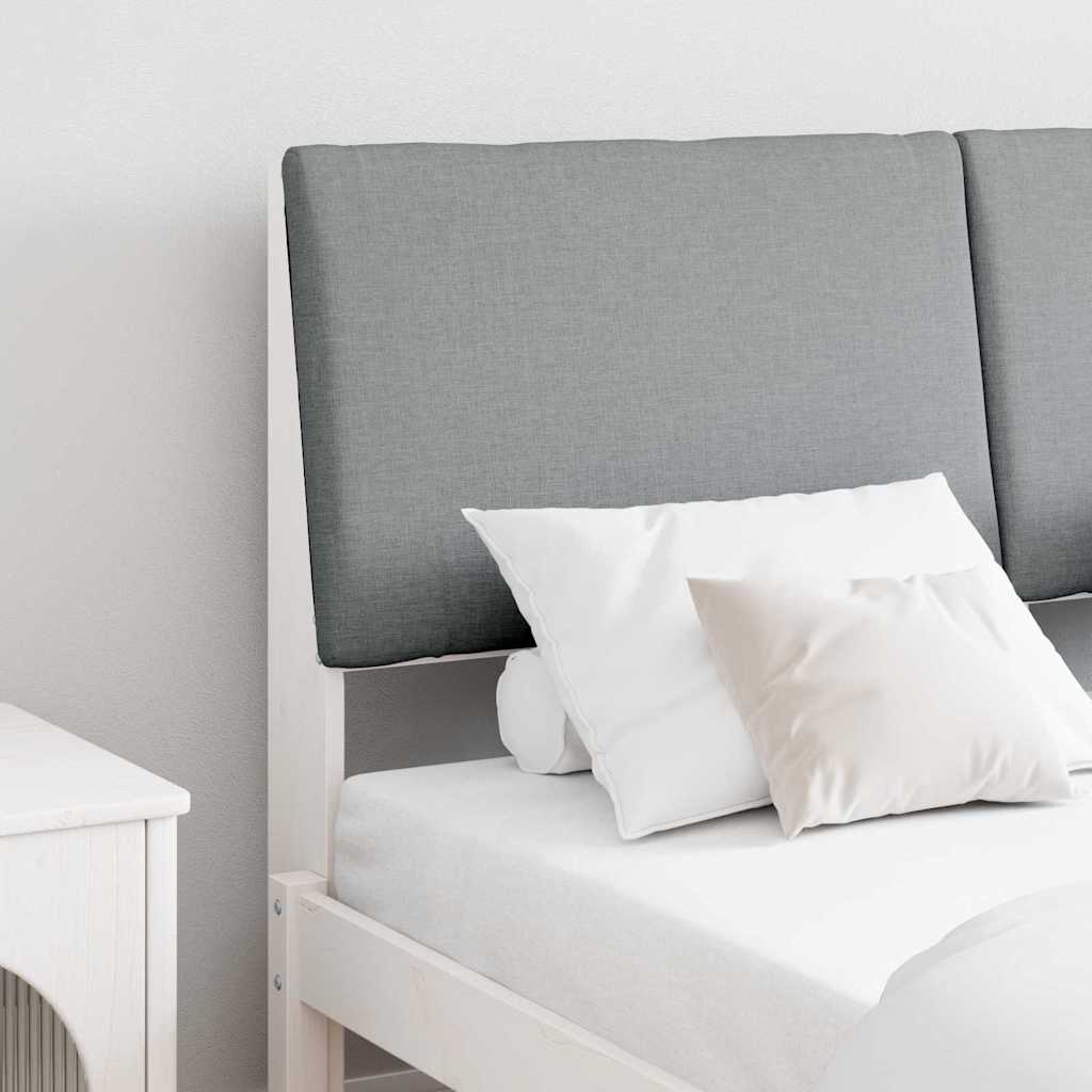 Paturi si accesorii - Tăblie tapițată Gri deschis 150 cm Lemn de pin masiv