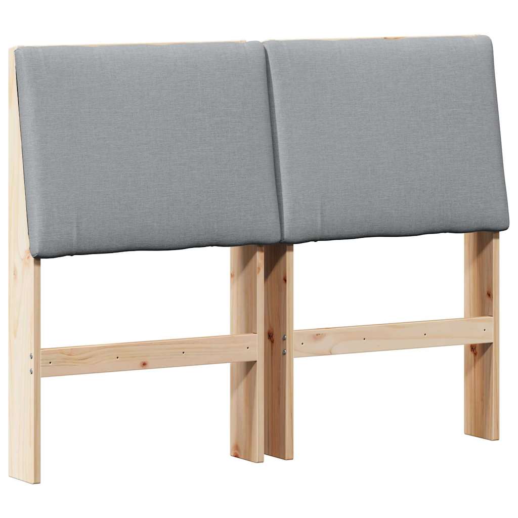 vidaXL Gestoffeerd hoofdbord Lichtgrijs 135 cm Massief grenenhout bruin, foto 3