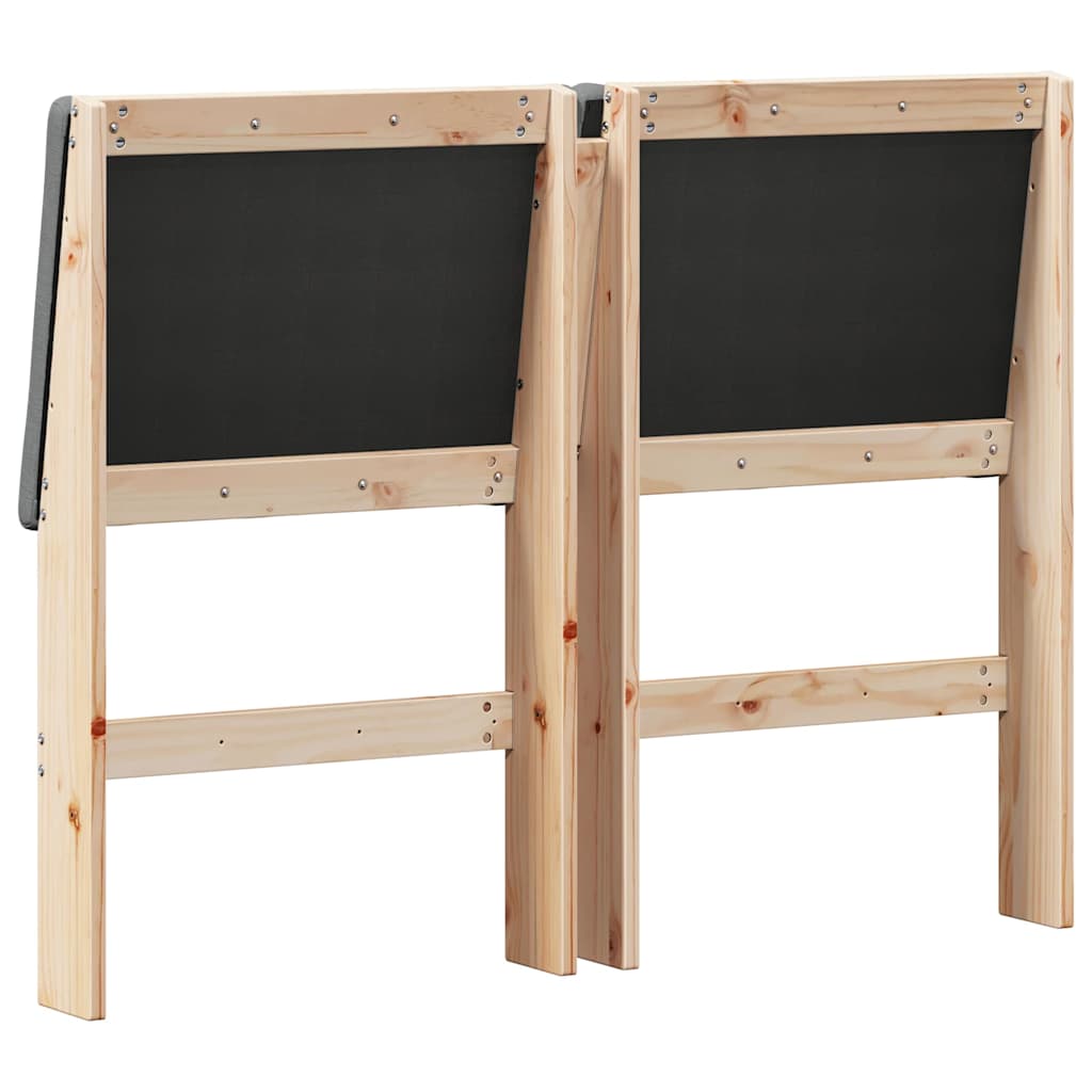 Polsterdatud voodiots Tumehall 135 cm Tahke mänd - Image 6