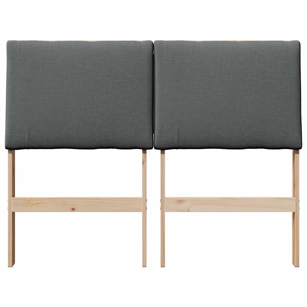 Polsterdatud voodiots Tumehall 135 cm Tahke mänd - Image 4