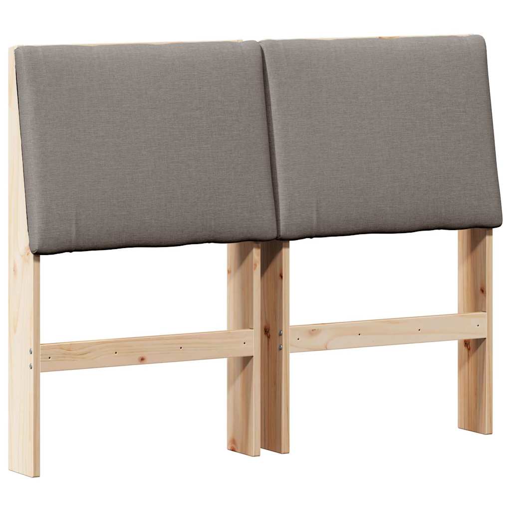 vidaXL Gestoffeerd hoofdbord Taupe 135 cm Massief grenenhout, foto 3